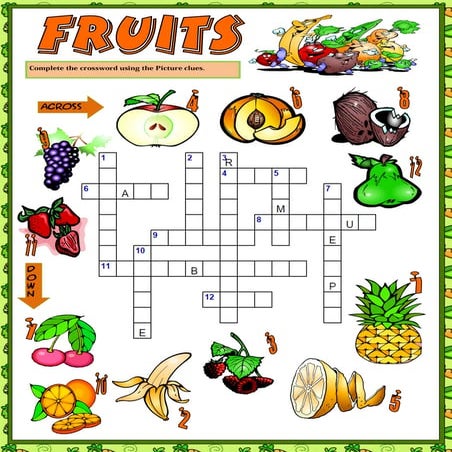Fruit crossword