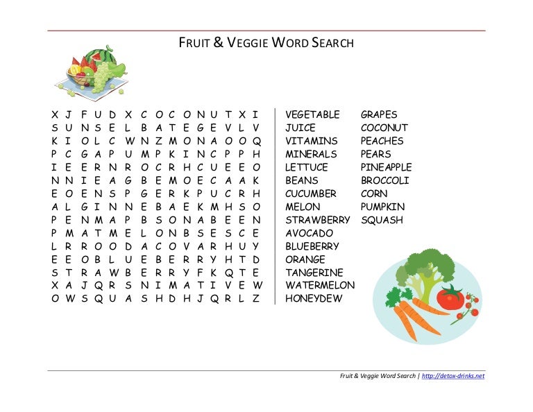 Fruitand veggiewordsearch