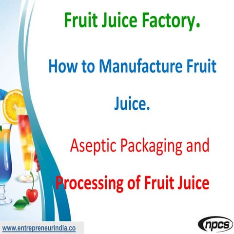 Fruit Juice Factory. How to Manufacture Fruit Juice