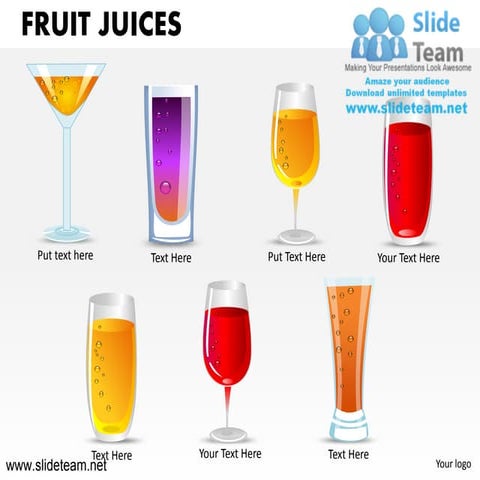 Fruit juices powerpoint ppt templates.