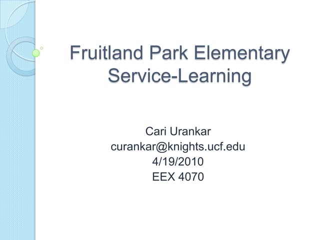 Fruitland park elementary service learning