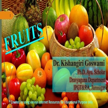 Fruit morphology and botanical classification