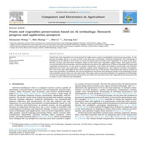 Application of artificial intelligence in food processing sector | PPT