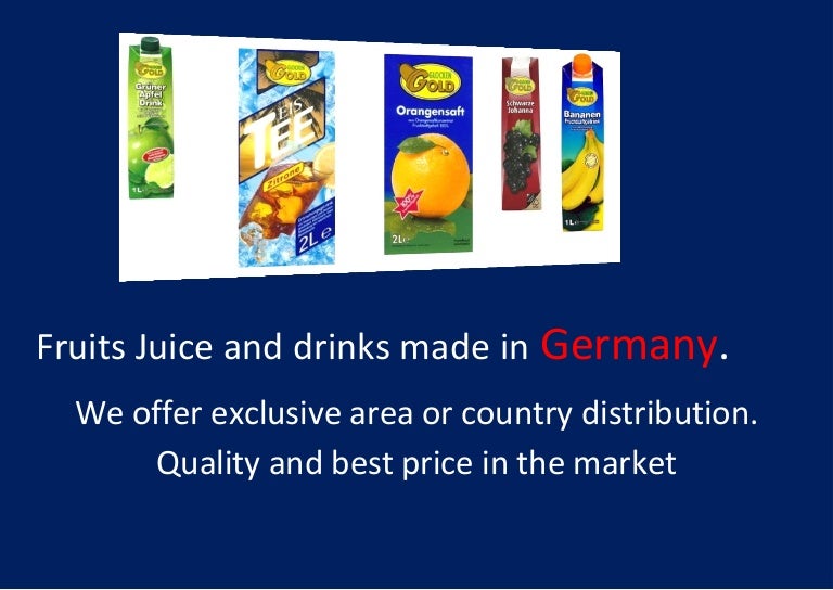 Fruits Juice And Drinks Made In Germany