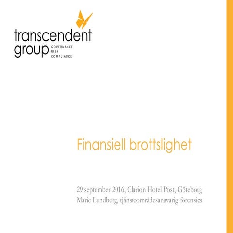 Frukostseminarium om finansiell brottslighet