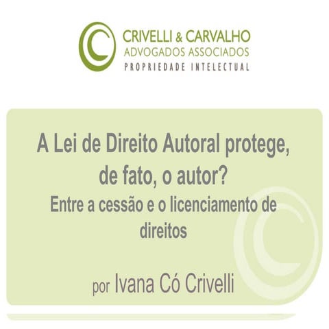 Fórum Nacional de Direito Autoral - Ivana Crivelli