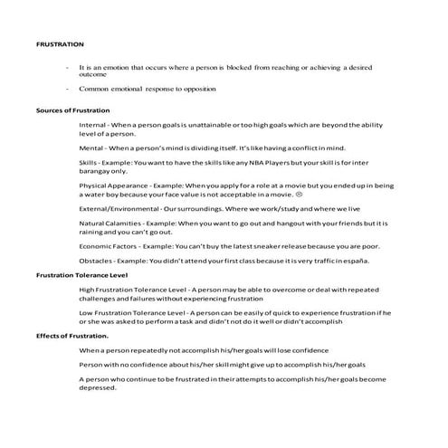 Frustration- Psychology | PPTX
