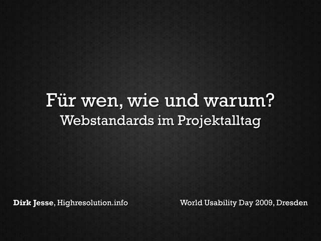 Für Wen, Wie Und Warum - Webstandar...