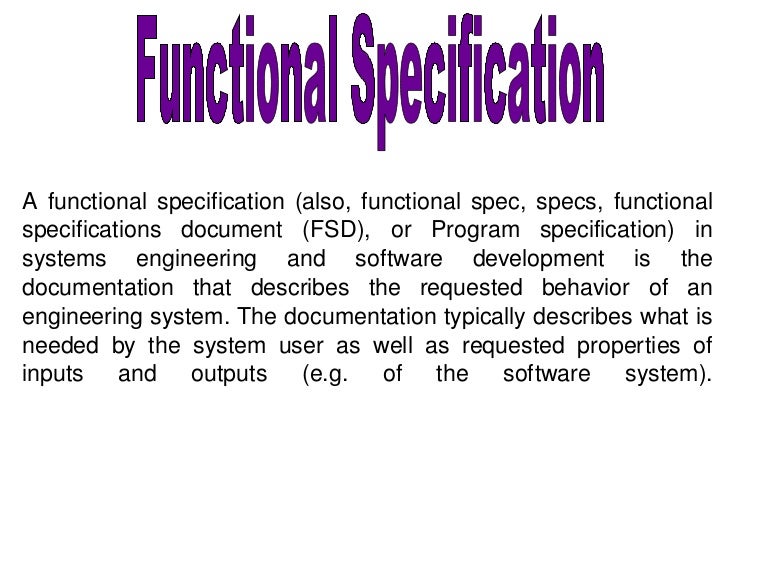 functional specification