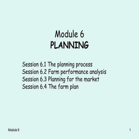 FARM PLANNING COMPLETE DISCUSSION WITH SAMPLES