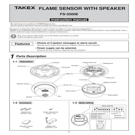 Takex FS-3500 Instruction Manual