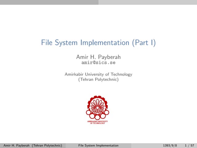 File System Implementation - Part1