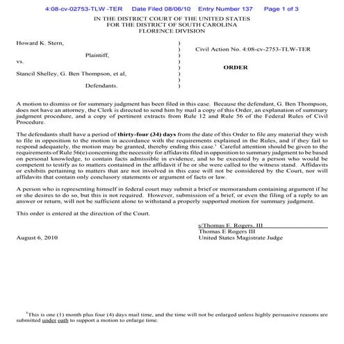 ORDER - Motion to Dismiss 