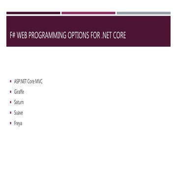 F# web programming options for .NET Core