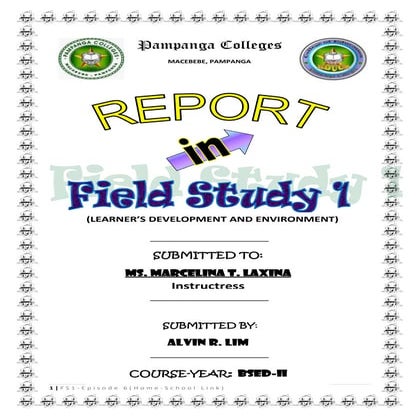 Field Study 1 (Episode 6) - Home School Link