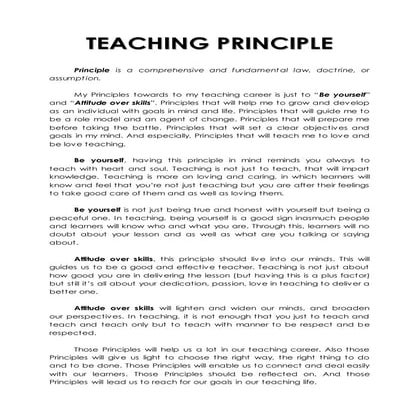 Teaching Principle