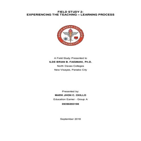 Field Study 2 (FS 2) - Episode 3 [2018]