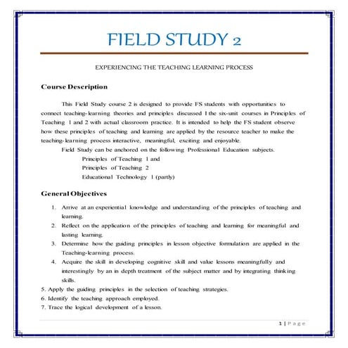 Fs 2 Experiencing Teaching Learning Process BY  luisito