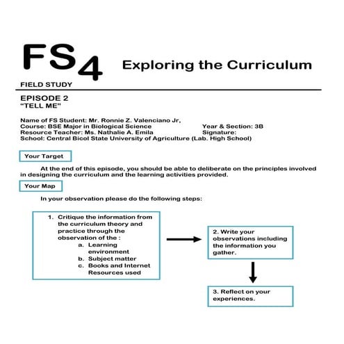 FS4 Exploring the curriculum