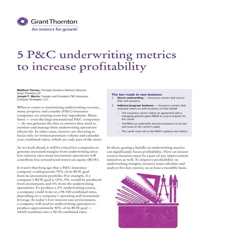 5 P&C underwriting metrics to increase profitability