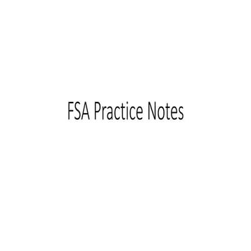FSA Practice Notes
