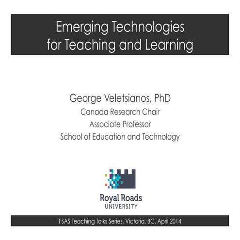 Emerging Technologies for Teaching and Learning | PDF