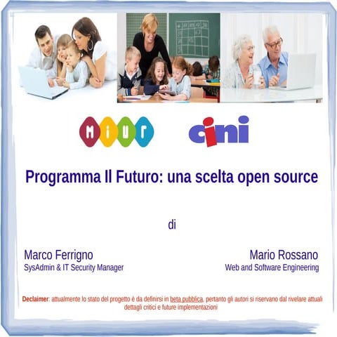 Programma il futuro: una scelta open source
