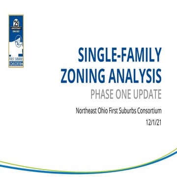 Single-Family Zoning Analysis: Phase One Update