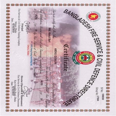 FSCD certificate for fire prevention, rescue & first aid | PDF