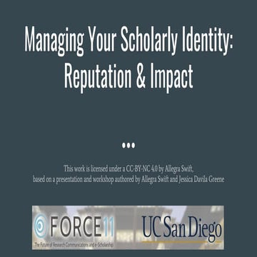 Fsci am2 managing your scholarly identity