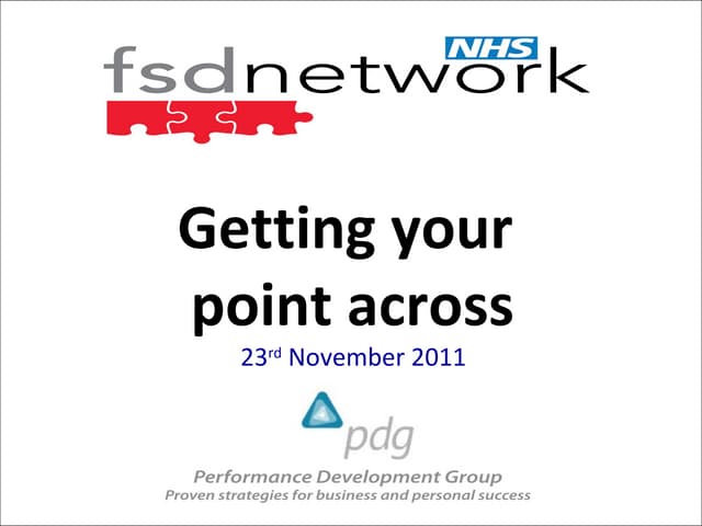 Fsd Getting Your Point Across Pdg