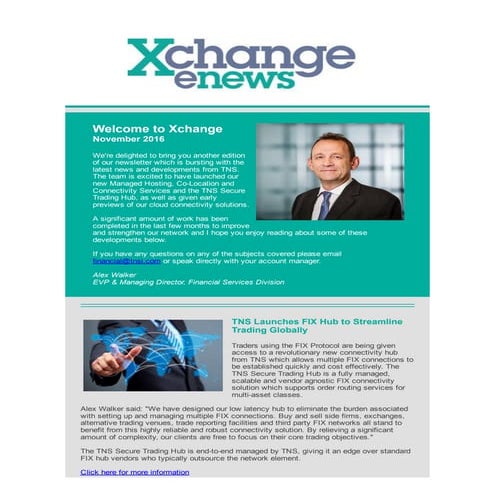 TNS Xchange Newsletter November 2016