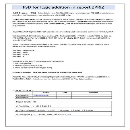 Fsd zpriz price details from a017 &amp; a018