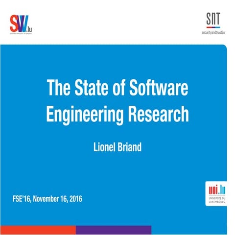 The State of Software Engineering Research