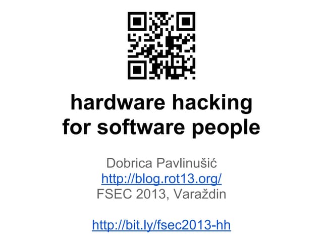 Hardware hacking for software people