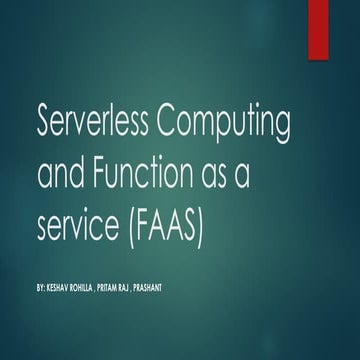 Comprehensive Overview of Serverless Computing and Function as a ...