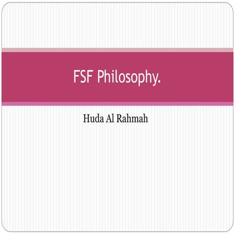 Fsf philosophy