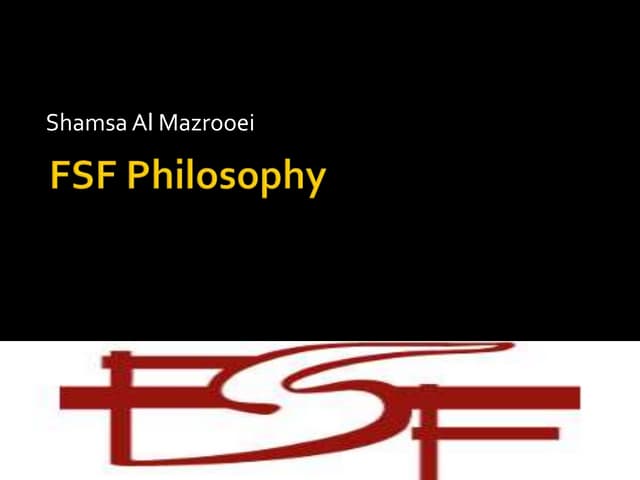 Fsf philosophy