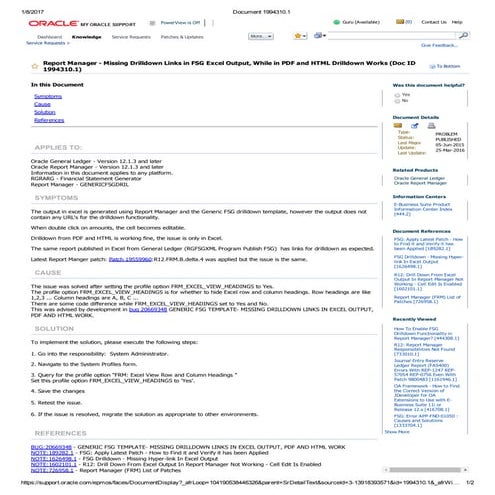 FSG Report Drill Down Enable