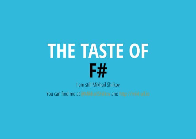 The taste of F#