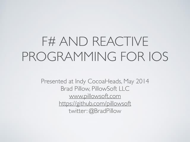 F# and Reactive Programming for iOS