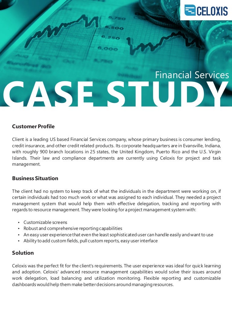Celoxis Client Case Study (Financial Services)