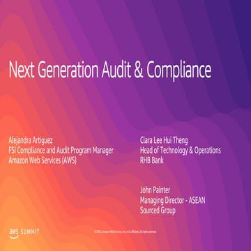 AWS Summit Singapore 2019 | Next Generation Audit & Compliance - Learn how RH...