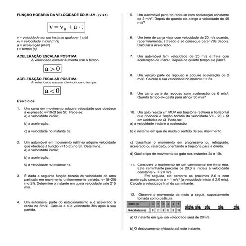 Física 1º ano prof. pedro ivo - (função horária da velocidade do muv ...