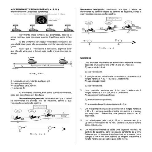 03 movimento retilineo - exercícios resolvidos | PDF