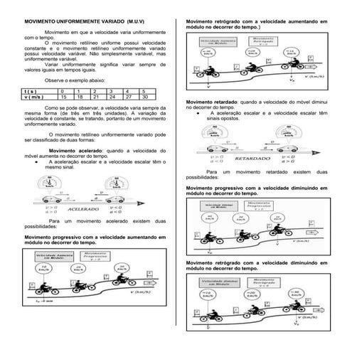 lista de exercícios de mru e mruv | PDF