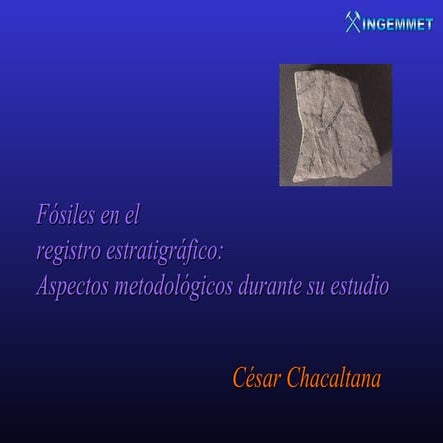 FÓSILES EN EL REGISTRO ESTRATIGRÁFICO: ASPECTOS METODOLÓGICOS DURANTE SU ESTU...
