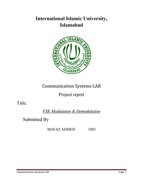 Fsk modulation and demodulation