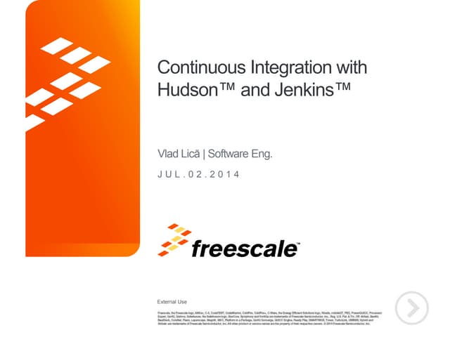 Eclipse DemoCamp Bucharest 2014 - Continuous Integration Jenkins/Hudson