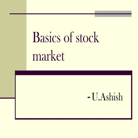 Basics of Stock Market
